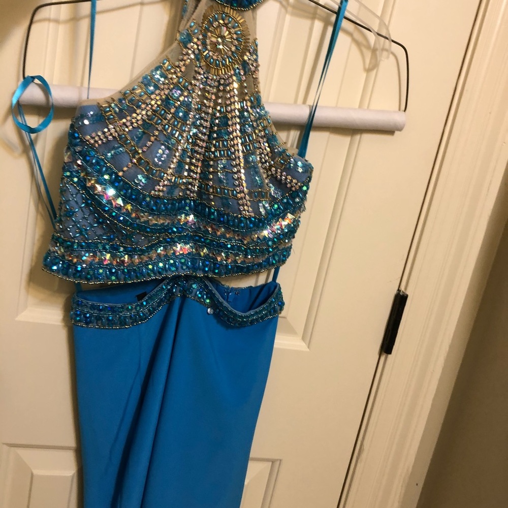 Blue/Gold Formal/prom dress